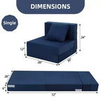 COZONY Canapé-lit pliant, Canapé-lit pliable avec oreiller, Matelas de couchage convertible, Canapé-futon au sol avec housse lavable en mousse à mémoire de forme, Taille individuelle