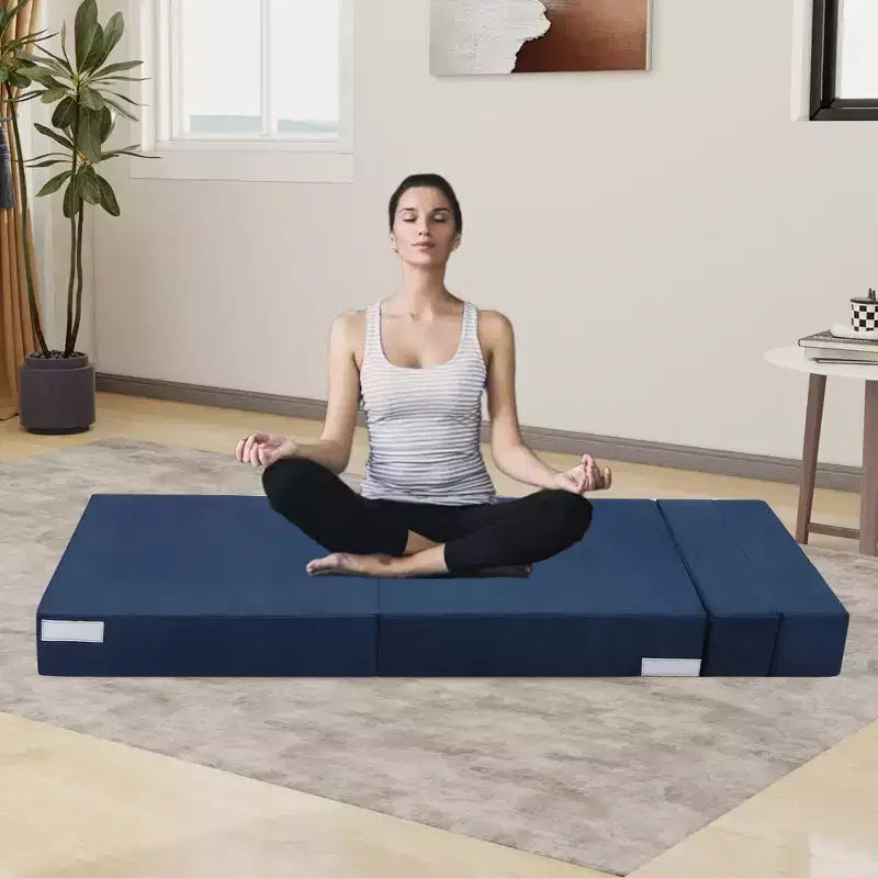 COZONY Canapé-lit pliant, Canapé-lit pliable avec oreiller, Matelas de couchage convertible, Canapé-futon au sol avec housse lavable en mousse à mémoire de forme, Taille individuelle
