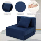 COZONY Canapé-lit pliant, Canapé-lit pliable avec oreiller, Matelas de couchage convertible, Canapé-futon au sol avec housse lavable en mousse à mémoire de forme, Taille individuelle