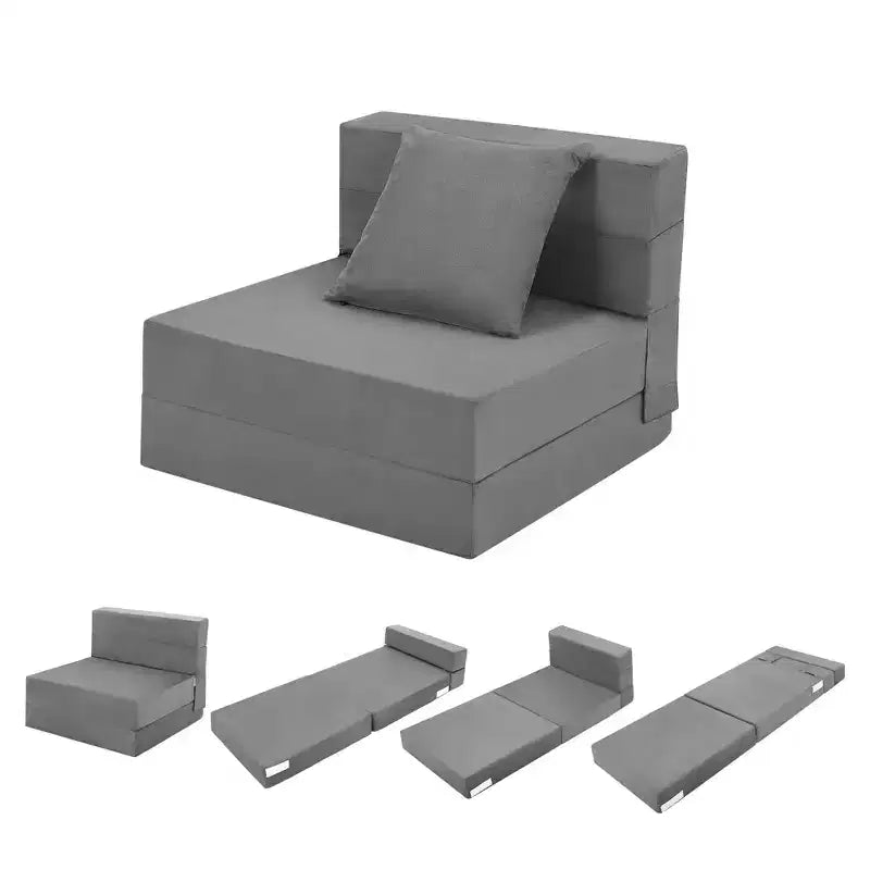 COZONY Canapé-lit pliant, Canapé-lit pliable avec oreiller, Matelas de couchage convertible, Canapé-futon au sol avec housse lavable en mousse à mémoire de forme, Taille individuelle