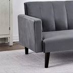 Whisen 72 Divano letto futon convertibile in velluto, divano letto a due piazze - Grigio