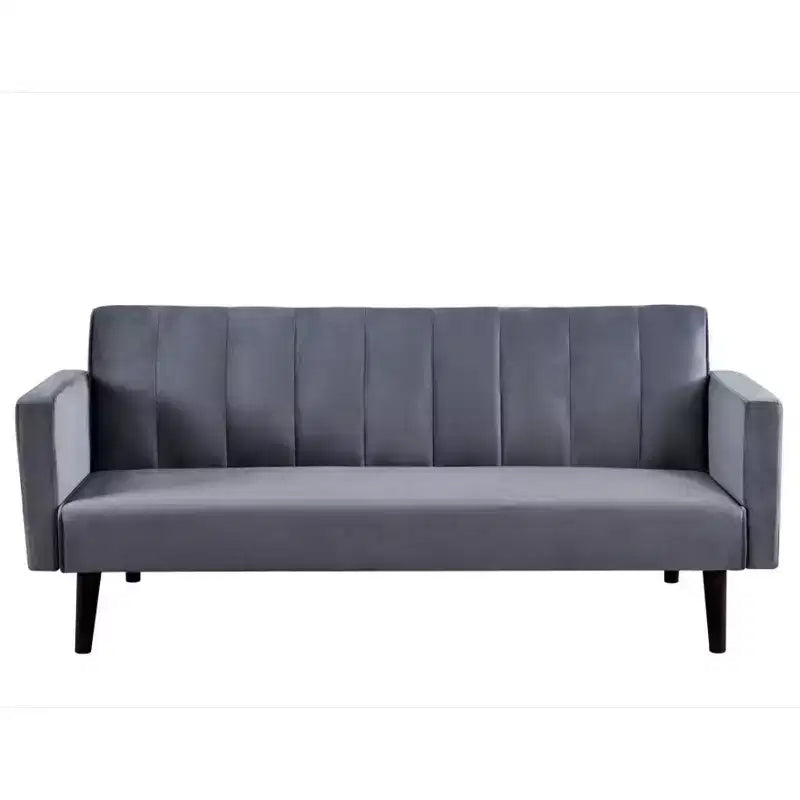 Whisen 72 Divano letto futon convertibile in velluto, divano letto a due piazze - Grigio