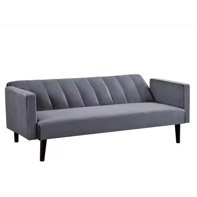 Whisen 72 Divano letto futon convertibile in velluto, divano letto a due piazze - Grigio