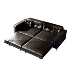 Whisen 92.1 Canapé-lit escamotable King Size, canapé convertible 3 en 1 en similicuir avec 2 oreillers