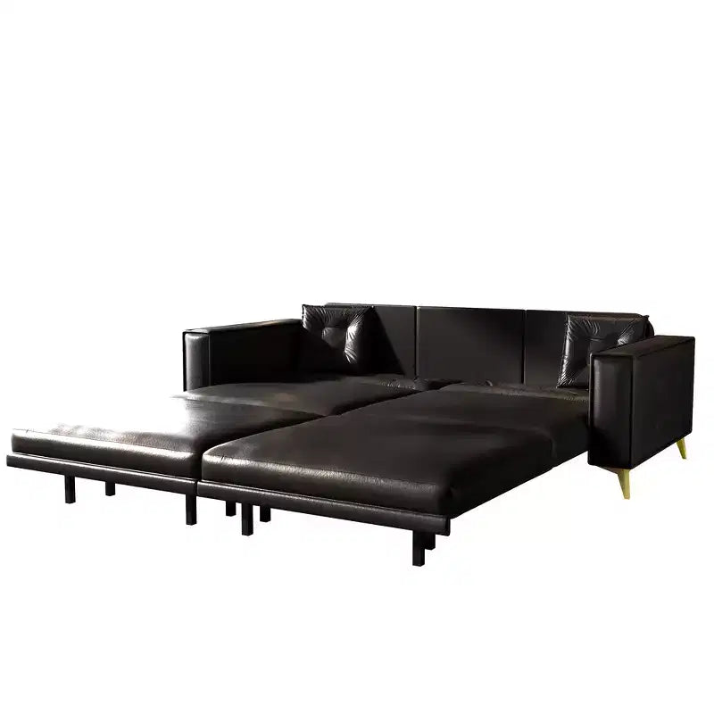 Whisen 92.1 Canapé-lit escamotable King Size, canapé convertible 3 en 1 en similicuir avec 2 oreillers