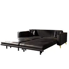 Whisen 92.1 Canapé-lit escamotable King Size, canapé convertible 3 en 1 en similicuir avec 2 oreillers