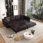 Whisen 92.1 Canapé-lit escamotable King Size, canapé convertible 3 en 1 en similicuir avec 2 oreillers