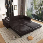 Whisen 92.1 Canapé-lit escamotable King Size, canapé convertible 3 en 1 en similicuir avec 2 oreillers