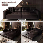 Whisen 92.1 Canapé-lit escamotable King Size, canapé convertible 3 en 1 en similicuir avec 2 oreillers