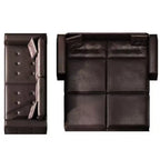 Whisen 92.1 Canapé-lit escamotable King Size, canapé convertible 3 en 1 en similicuir avec 2 oreillers