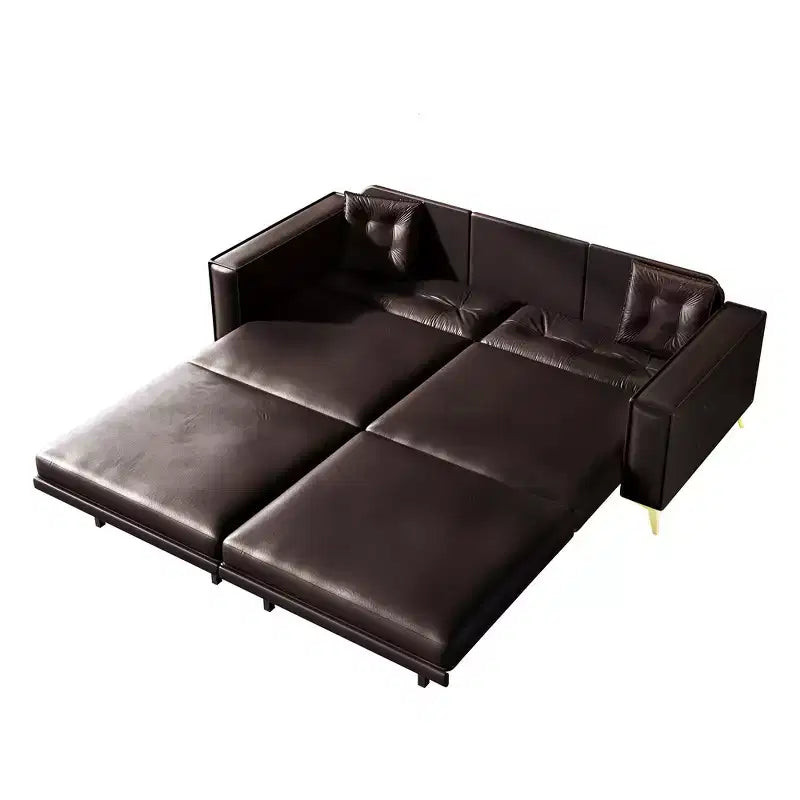 Whisen 92.1 Canapé-lit escamotable King Size, canapé convertible 3 en 1 en similicuir avec 2 oreillers
