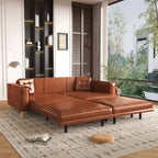 Whisen 92.1 Canapé-lit escamotable King Size, canapé convertible 3 en 1 en similicuir avec 2 oreillers