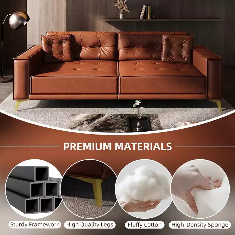 Whisen 92.1 Canapé-lit escamotable King Size, canapé convertible 3 en 1 en similicuir avec 2 oreillers