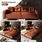 Whisen 92.1 Canapé-lit escamotable King Size, canapé convertible 3 en 1 en similicuir avec 2 oreillers