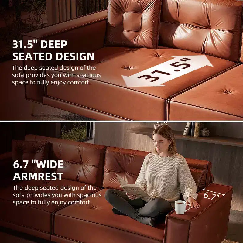 Whisen 92.1 Canapé-lit escamotable King Size, canapé convertible 3 en 1 en similicuir avec 2 oreillers