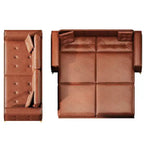 Whisen 92.1 Canapé-lit escamotable King Size, canapé convertible 3 en 1 en similicuir avec 2 oreillers