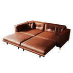 Whisen 92.1 Canapé-lit escamotable King Size, canapé convertible 3 en 1 en similicuir avec 2 oreillers