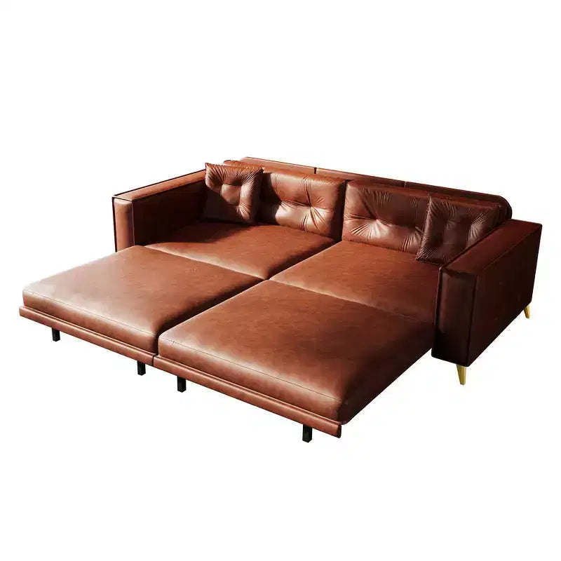 Whisen 92.1 Canapé-lit escamotable King Size, canapé convertible 3 en 1 en similicuir avec 2 oreillers