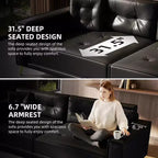 Whisen 92.1 Canapé-lit escamotable King Size, canapé convertible 3 en 1 en similicuir avec 2 oreillers