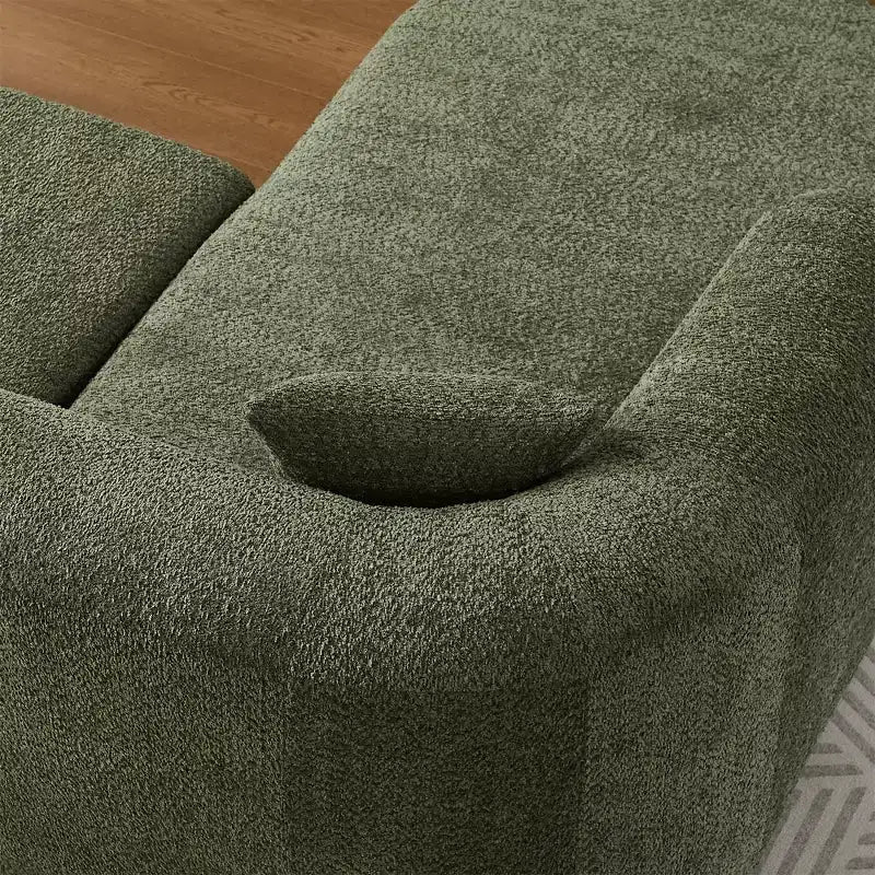 Divano componibile a L Clihome 109.4, chaise longue sinistra, divano Cloud in tessuto ciniglia con 2 cuscini