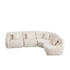 Clihome 123.2 Canapé d'angle nuage en chenille, canapé incurvé de luxe moderne avec 4 oreillers