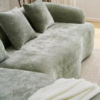 Divano componibile a L Clihome in ciniglia ad alta densità, divano a compressione completa con chaise longue curva