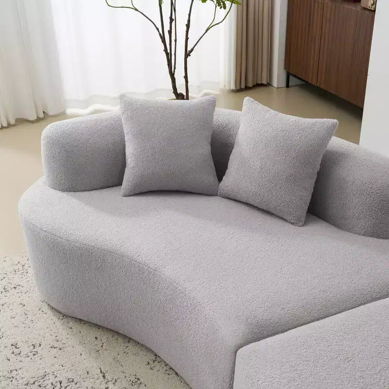 Divano Curvo a 4 Posti Clihome Teddy Velvet - Spugna a Piena Compressione | Nessun Montaggio Richiesto