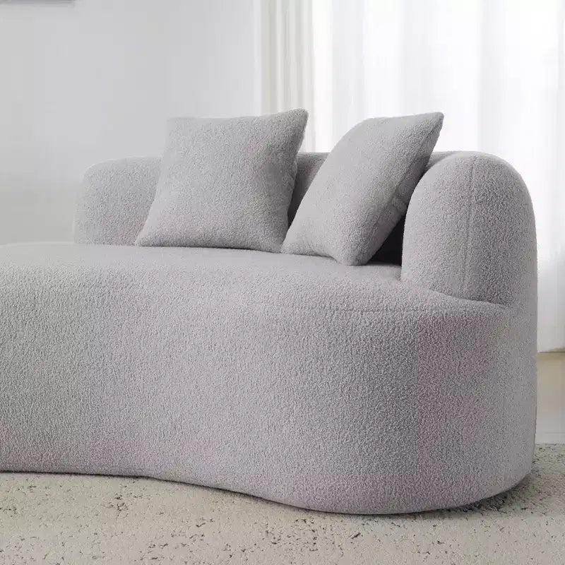 Divano Curvo a 4 Posti Clihome Teddy Velvet - Spugna a Piena Compressione | Nessun Montaggio Richiesto