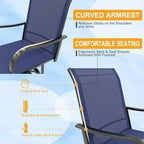 Lot de 2 tabourets de bar pivotants d'extérieur toutes saisons – Chaises de terrasse à dossier haut avec accoudoirs, hauteur comptoir pour terrasse, patio ou jardin