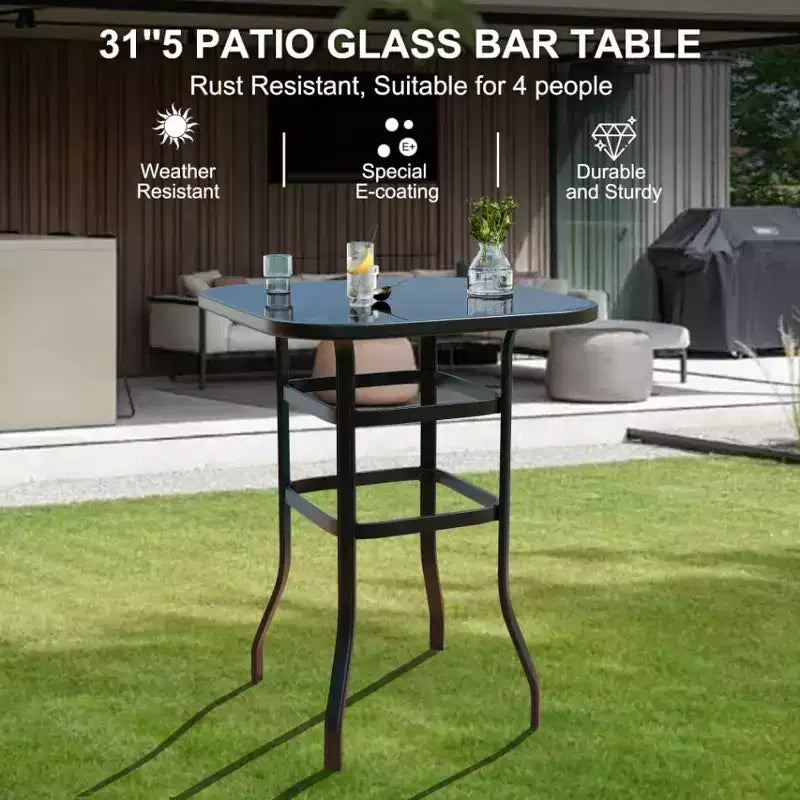 Lot de 2 tabourets de bar pivotants d'extérieur toutes saisons – Chaises de terrasse à dossier haut avec accoudoirs, hauteur comptoir pour terrasse, patio ou jardin
