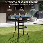 Lot de 2 tabourets de bar pivotants d'extérieur toutes saisons – Chaises de terrasse à dossier haut avec accoudoirs, hauteur comptoir pour terrasse, patio ou jardin