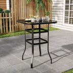 Lot de 2 tabourets de bar pivotants d'extérieur toutes saisons – Chaises de terrasse à dossier haut avec accoudoirs, hauteur comptoir pour terrasse, patio ou jardin
