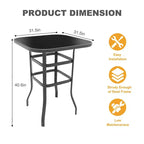 Lot de 2 tabourets de bar pivotants d'extérieur toutes saisons – Chaises de terrasse à dossier haut avec accoudoirs, hauteur comptoir pour terrasse, patio ou jardin