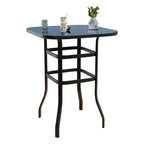 All-Weather Outdoor Swivel Bar Chair Set (2 Pack)  High Back Counter-Height Patio Stools with Armrests for Deck, Patio or Backyard