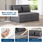 Canapé-lit pliant et fauteuil convertible 4 en 1 COZONY, causeuse convertible de 183/193 cm, chaise longue de sol capitonnée