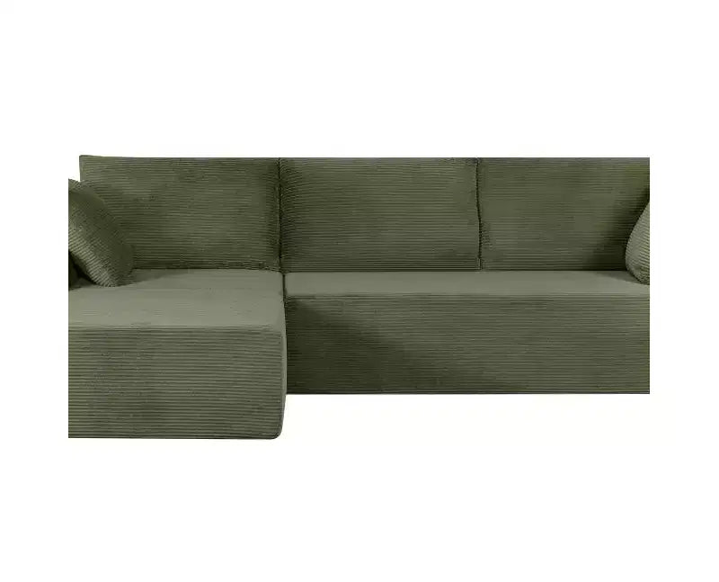 Divano componibile moderno convertibile Whisen da 108'', accogliente divano letto con chaise longue a destra in morbido tessuto a coste, nessun assemblaggio richiesto