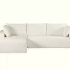 Divano componibile moderno convertibile Whisen da 108'', accogliente divano letto con chaise longue a destra in morbido tessuto a coste, nessun assemblaggio richiesto