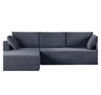 Divano componibile moderno convertibile Whisen da 108'', accogliente divano letto con chaise longue a destra in morbido tessuto a coste, nessun assemblaggio richiesto