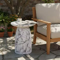 Christopher Knight Home Ulrike Modern Patio Lightweight Concrete Side Table