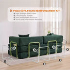 Canapé-lit convertible 5 en 1, couchage en velours côtelé de 198 cm avec cadre robuste, aucun assemblage requis, pour petits espaces et chambres d'amis