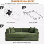 Canapé-lit convertible 5 en 1, couchage en velours côtelé de 198 cm avec cadre robuste, aucun assemblage requis, pour petits espaces et chambres d'amis