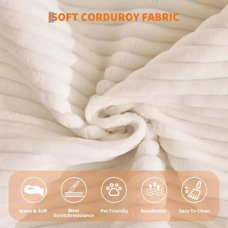 Canapé-lit convertible 5 en 1, couchage en velours côtelé de 198 cm avec cadre robuste, aucun assemblage requis, pour petits espaces et chambres d'amis
