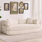 5-in-1 Convertible Sofa Bed, 78.8 Corduroy Sleeper with Sturdy Frame, No Assembly, for Small Spaces & Guest Rooms