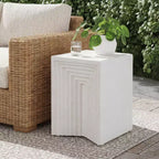 Christopher Knight Home Rei Table d'appoint minimaliste en béton léger à texture géométrique pour patio