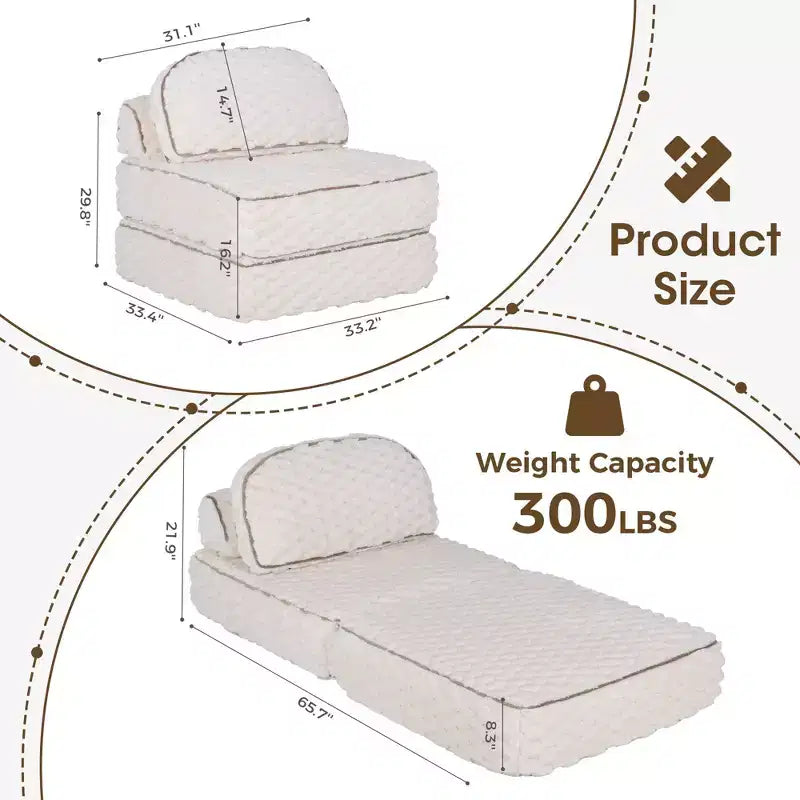Poltrona Letto Pieghevole Ora Maison - Divano Letto da Pavimento Pieghevole con Cuscino per Gaming e Riposo