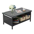 Karl Home | Elegant Two-Tier Gradient Rattan Wicker Side Table
