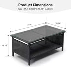 Karl Home | Tavolino Laterale a Due Livelli in Vimini di Rattan con Sfumatura Elegante