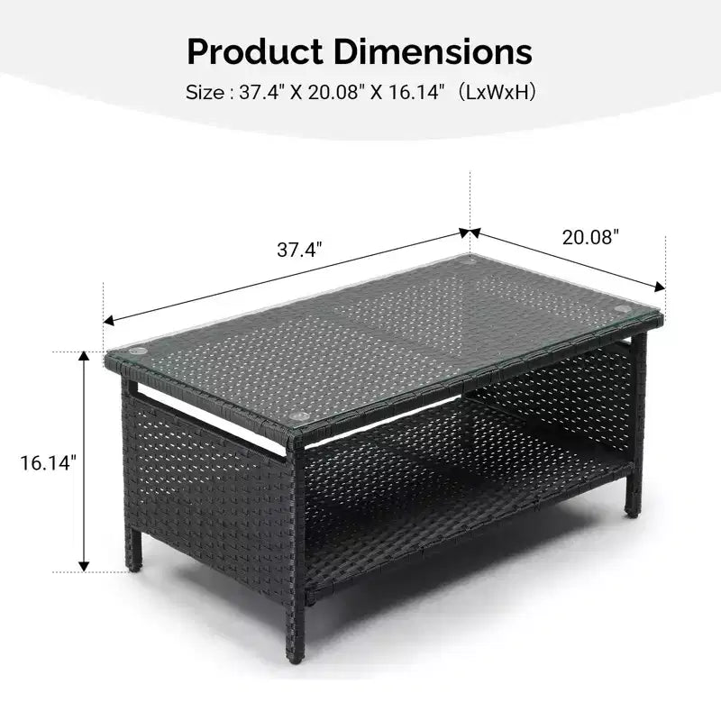 Karl Home | Tavolino Laterale a Due Livelli in Vimini di Rattan con Sfumatura Elegante