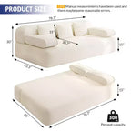 GDFStudio Dubois Canapé convertible 2-en-1 moderne en velours côtelé de 78,7 po avec 3 oreillers