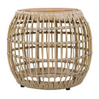 Tavolino da Esterno Blanda in Legno di Acacia e Vimini Stile Rustico Christopher Knight Home